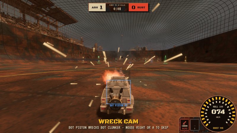 Minigun fire in the middle of the cage